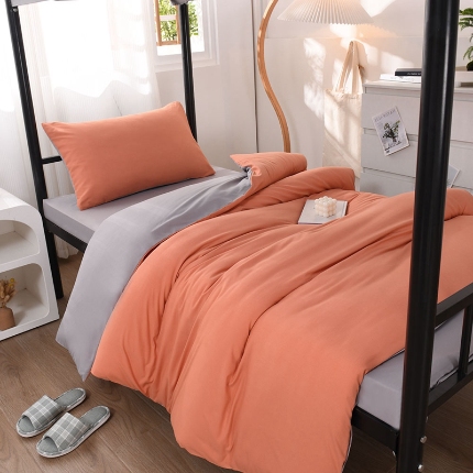 91家纺网 家纺一手货源 找家纺 （总）2025新款ins风双拼四件套水洗棉简约床单被套学生宿舍三件套四件套