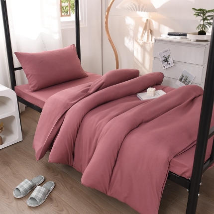 91家纺网 家纺一手货源 找家纺 （总）2025新款ins风双拼四件套水洗棉简约床单被套学生宿舍三件套四件套