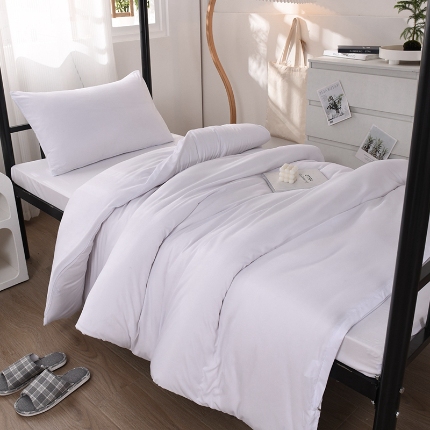 91家纺网 家纺一手货源 找家纺 （总）2025新款ins风双拼四件套水洗棉简约床单被套学生宿舍三件套四件套