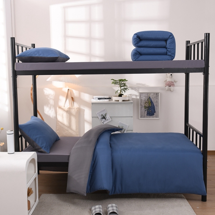 91家纺网 家纺一手货源 找家纺 （总）2025新款ins风双拼四件套水洗棉简约床单被套学生宿舍三件套四件套