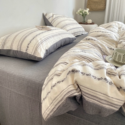 91家纺网 家纺一手货源 找家纺 （总）艾咪-Amy ntmy 2025新款全棉色织小提花四件套-茵律