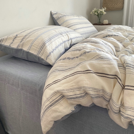 91家纺网 家纺一手货源 找家纺 （总）艾咪-Amy ntmy 2025新款全棉色织小提花四件套-茵律