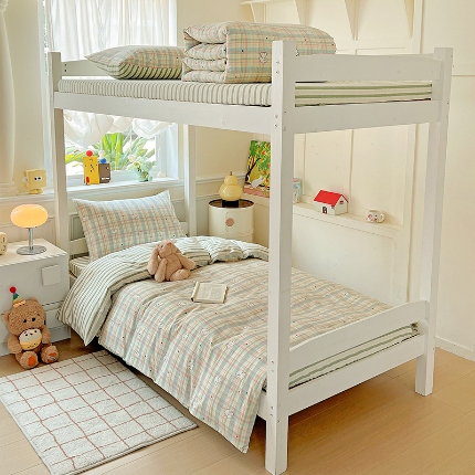 91家纺网 家纺一手货源 找家纺 （总）三兄弟 2025新款全棉印花学生三件套床单床笠四件套被套