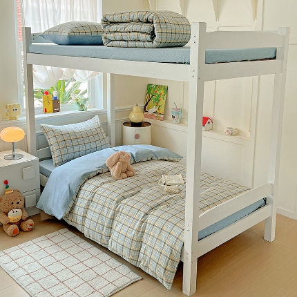 91家纺网 家纺一手货源 找家纺 （总）三兄弟 2025新款全棉印花学生三件套床单床笠四件套被套