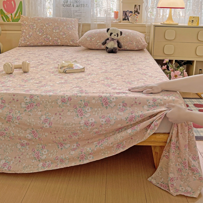 91家纺网 家纺一手货源 找家纺 初念 2025春夏新款云感纱印花单床单 爱如星辰