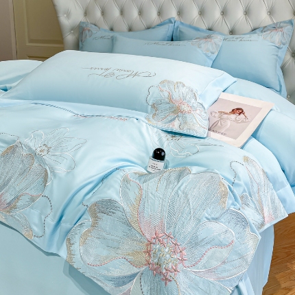 91家纺网 家纺一手货源 找家纺 （总）新方向 2025新款天丝重工刺绣大宽边工艺四件套-时光  直播首选（纸盒包装）