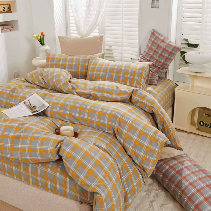 91家纺网 家纺一手货源 找家纺 （总）木易家居 2025新款全棉色织水洗棉四件套