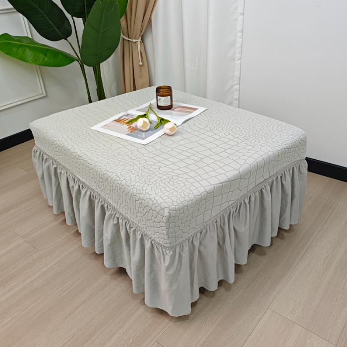 91家纺网 家纺一手货源 找家纺 （总）丝绮鹿 2025新款雕花绒水立方-裙边脚踏套