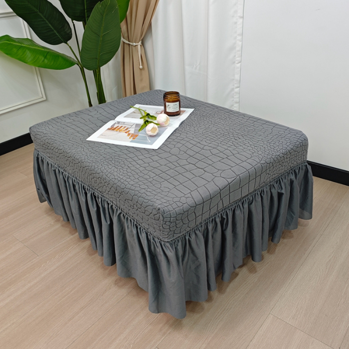 91家纺网 家纺一手货源 找家纺 （总）丝绮鹿 2025新款雕花绒水立方-裙边脚踏套