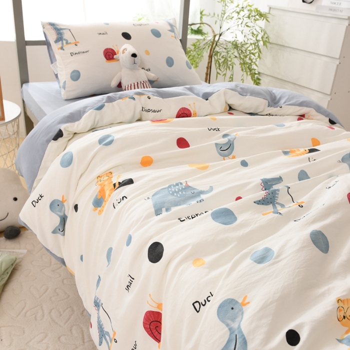 91家纺网 家纺一手货源 找家纺 （总）2025新款卡通水洗棉四件套小清新可爱风床单被套宿舍床品三件套