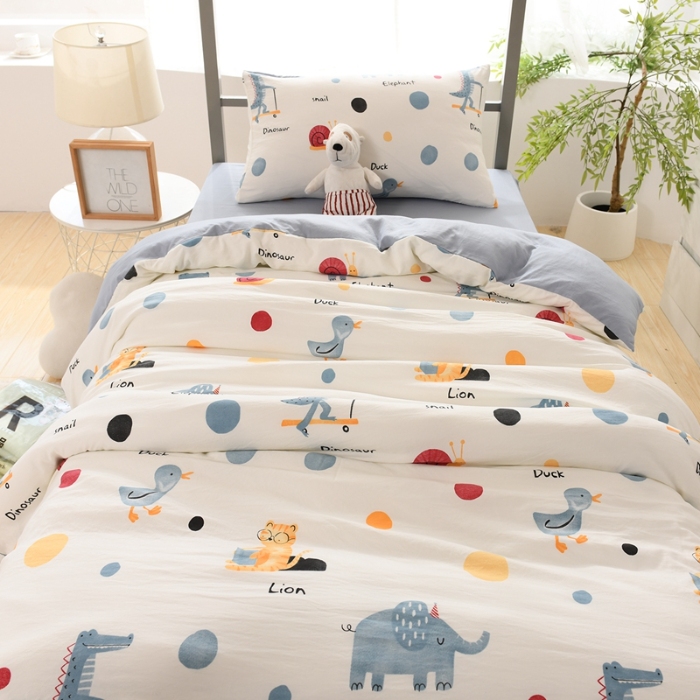 91家纺网 家纺一手货源 找家纺 （总）2025新款卡通水洗棉四件套小清新可爱风床单被套宿舍床品三件套