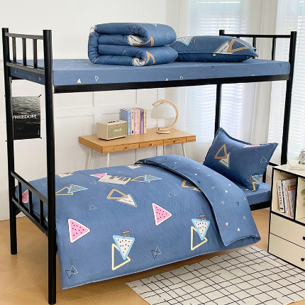 91家纺网 家纺一手货源 找家纺 （总）锦润 2025新款印花12868全棉学生宿舍三件套纯棉六件套