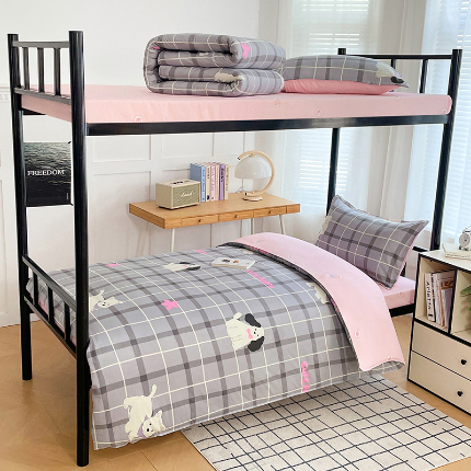 91家纺网 家纺一手货源 找家纺 （总）锦润 2025新款印花12868全棉学生宿舍三件套纯棉六件套