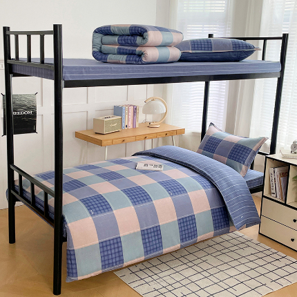 91家纺网 家纺一手货源 找家纺 （总）锦润 2025新款印花12868全棉学生宿舍三件套纯棉六件套