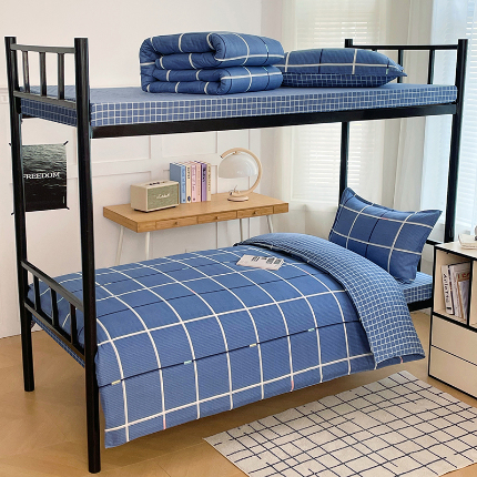 91家纺网 家纺一手货源 找家纺 （总）锦润 2025新款印花12868全棉学生宿舍三件套纯棉六件套