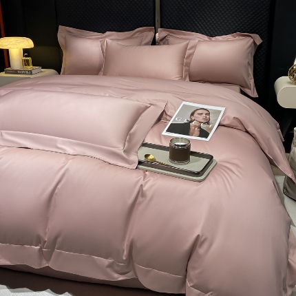 91家纺网 家纺一手货源 找家纺 （总）星蕴家纺 2025新款纯色澳棉长绒棉摩卡系列四件套