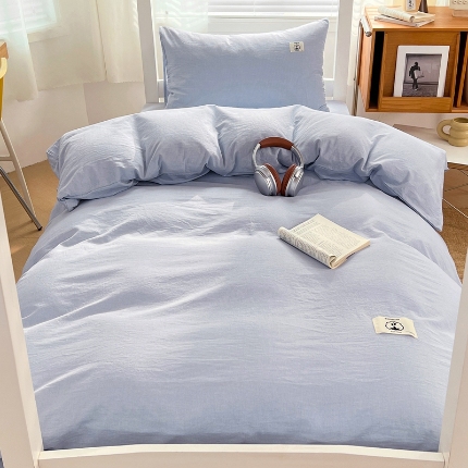 91家纺网 家纺一手货源 找家纺 （总）2025新款A类色织水洗棉四件套日系复古风学生三件套床单床笠款四季通用