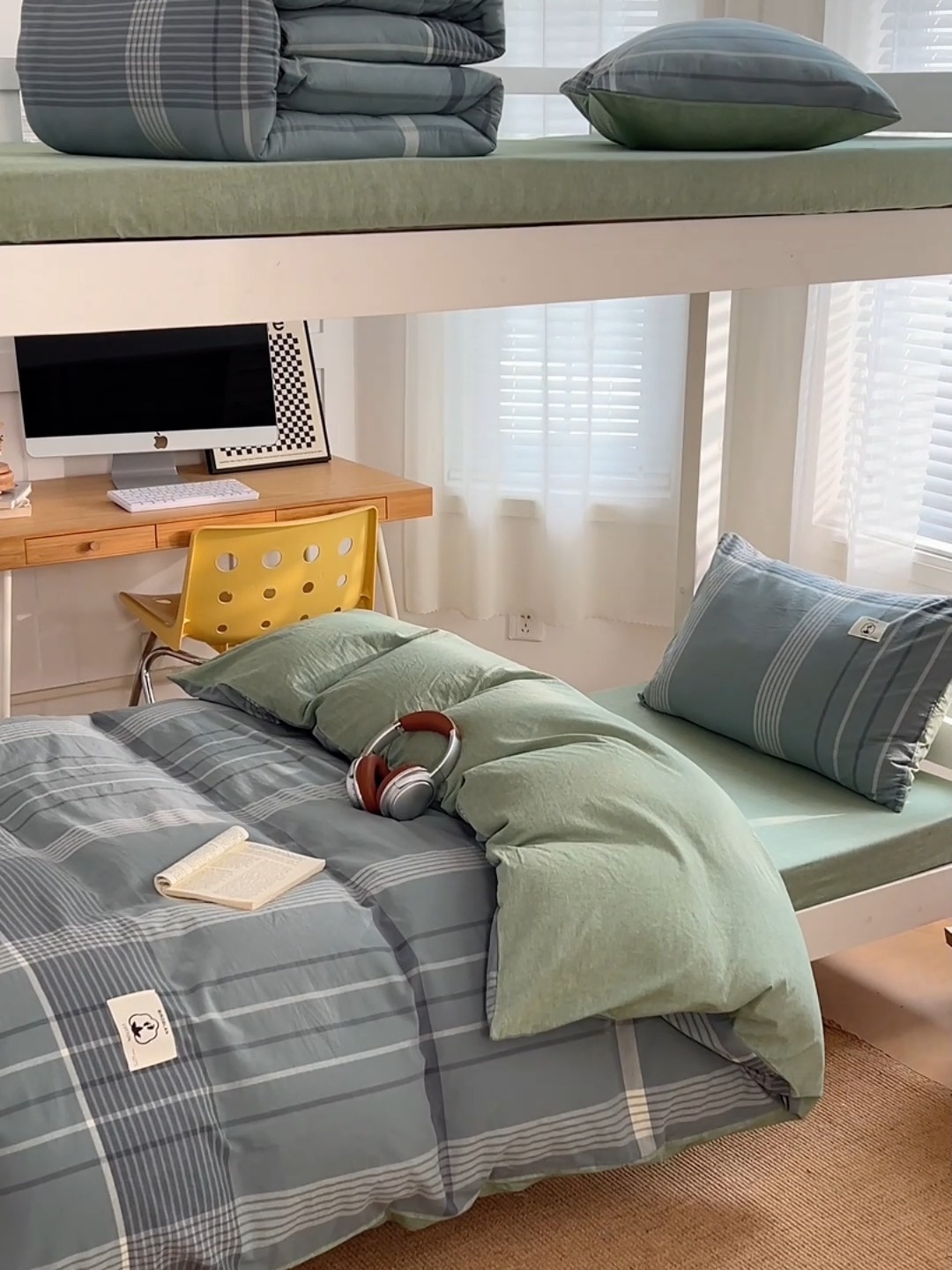 91家纺网 家纺一手货源 找家纺 （总）2025新款A类色织水洗棉四件套日系复古风学生三件套床单床笠款四季通用