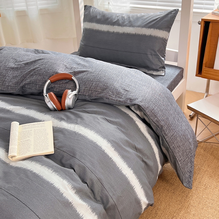 91家纺网 家纺一手货源 找家纺 （总）2025新款13070全棉四件套加厚斜纹小清新床单被套学生宿舍三件套床单床笠款