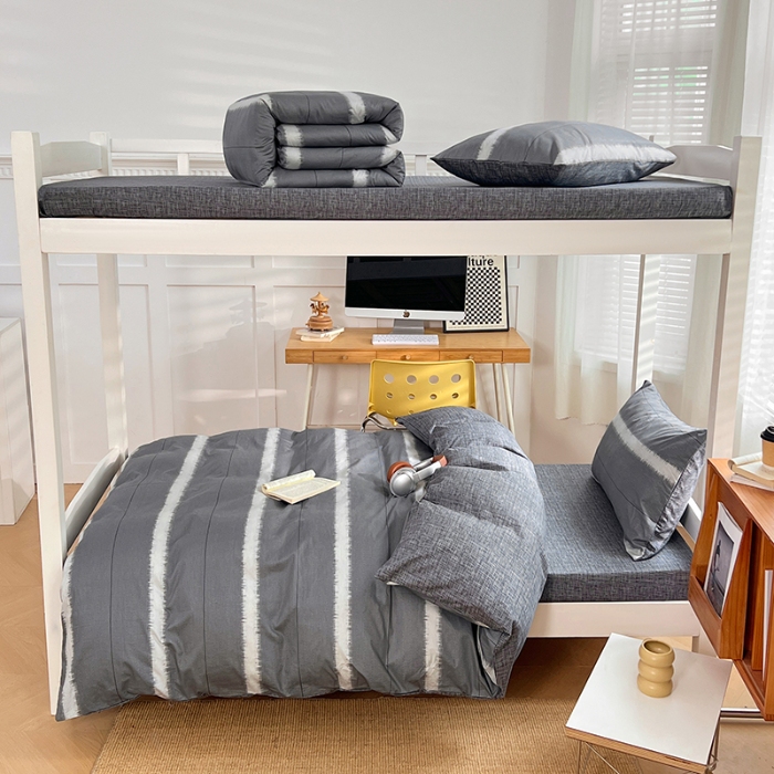 91家纺网 家纺一手货源 找家纺 （总）2025新款13070全棉四件套加厚斜纹小清新床单被套学生宿舍三件套床单床笠款