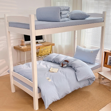 91家纺网 家纺一手货源 找家纺 （总）2025新款色织水洗棉全棉学生三件套组合套装大学生宿舍六件套床品套件