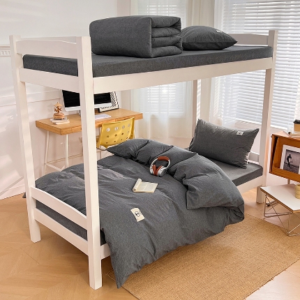 91家纺网 家纺一手货源 找家纺 （总）2025新款色织水洗棉全棉学生三件套组合套装大学生宿舍六件套床品套件