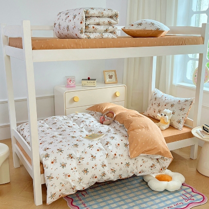 91家纺网 家纺一手货源 找家纺 （总）2025新款学生季13070全棉学生三件套六件套宿舍上下铺被芯被褥枕套组合套装