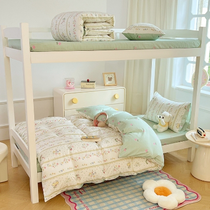 91家纺网 家纺一手货源 找家纺 （总）2025新款学生季13070全棉学生三件套六件套宿舍上下铺被芯被褥枕套组合套装