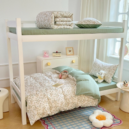 91家纺网 家纺一手货源 找家纺 （总）2025新款学生季13070全棉学生三件套六件套宿舍上下铺被芯被褥枕套组合套装