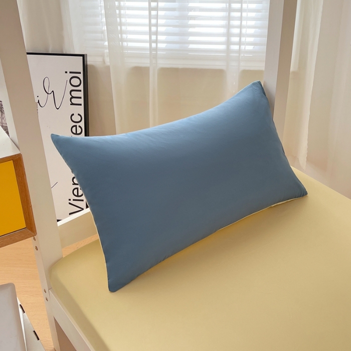 91家纺网 家纺一手货源 找家纺 （总）2025新款纯色双拼水洗棉大学生宿舍床上三件套被褥全套床品套件六件套