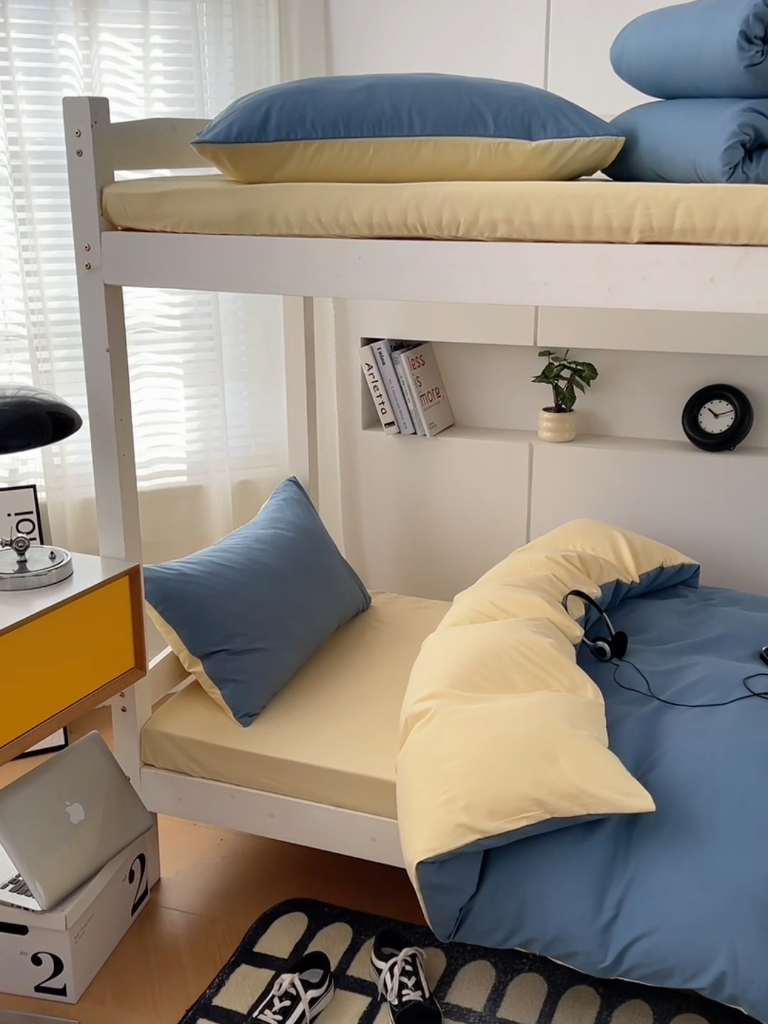 91家纺网 家纺一手货源 找家纺 （总）2025新款纯色双拼水洗棉大学生宿舍床上三件套被褥全套床品套件六件套