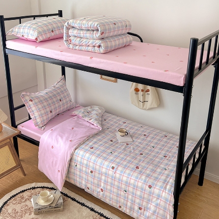 91家纺网 家纺一手货源 找家纺 （总）2025款 焱博13070全棉三件套纯棉学生宿舍三件套