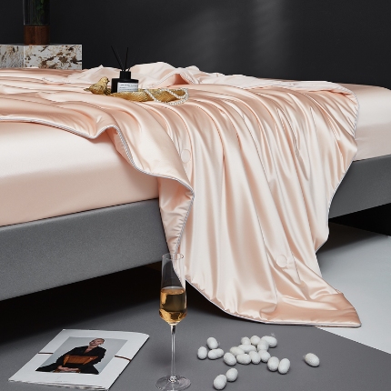 91家纺网 家纺一手货源 找家纺 （总）2025年新款蚕丝被纯色简约丝光绸可水洗桑蚕丝夏被被子被芯 桑蚕丝夏被