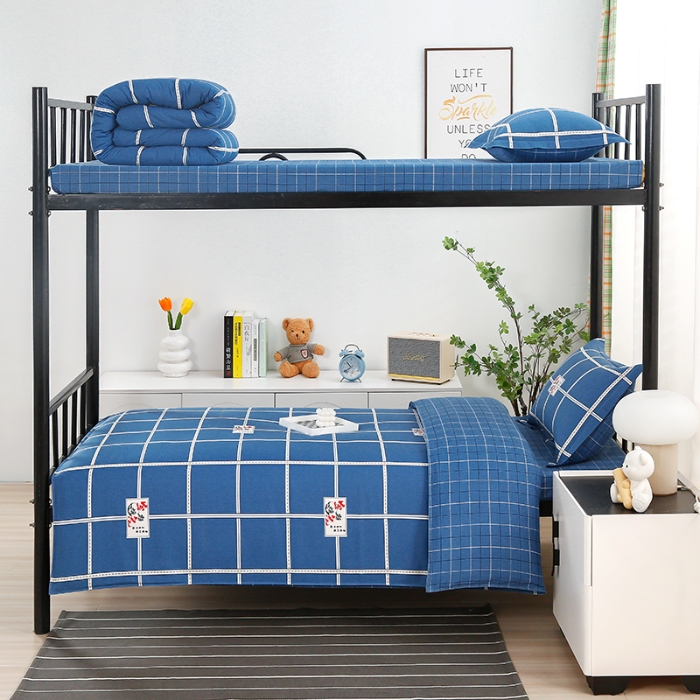 91家纺网 家纺一手货源 找家纺 （总）乐旗家纺 2025新款A类AB版全棉环保印花学生上下铺宿舍三件套六件套