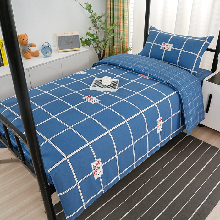 91家纺网 家纺一手货源 找家纺 （总）乐旗家纺 2025新款A类AB版全棉环保印花学生上下铺宿舍三件套六件套