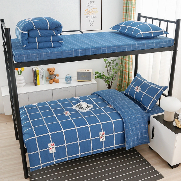 91家纺网 家纺一手货源 找家纺 （总）乐旗家纺 2025新款A类AB版全棉环保印花学生上下铺宿舍三件套六件套