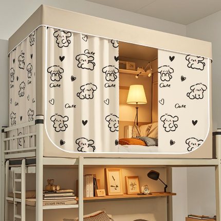 91家纺网 家纺一手货源 找家纺 （总）宿舍遮光床帘上下铺床防蚊一体式防尘顶布单人床床幔私遮挡帘