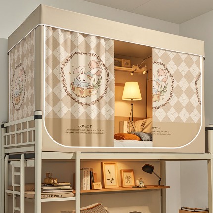 91家纺网 家纺一手货源 找家纺 （总）宿舍遮光床帘上下铺床防蚊一体式防尘顶布单人床床幔私遮挡帘