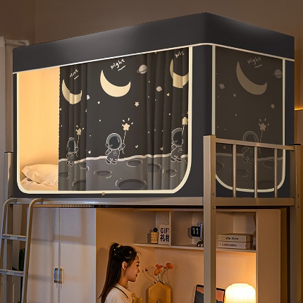 91家纺网 家纺一手货源 找家纺 （总）宿舍遮光床帘上下铺床防蚊一体式防尘顶布单人床床幔私遮挡帘