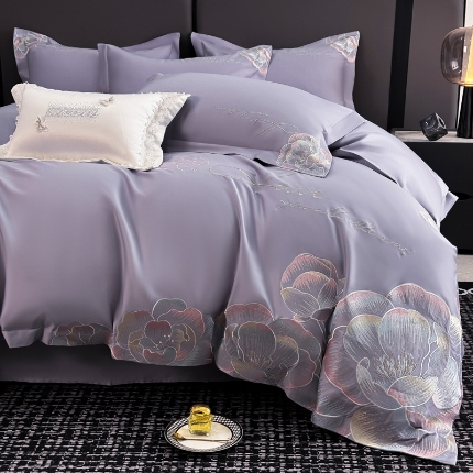 91家纺网 家纺一手货源 找家纺 （总）2025新款亲肤棉刺绣简约四件套