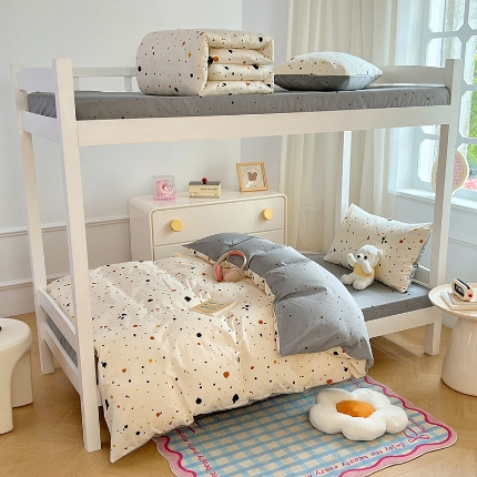 91家纺网 家纺一手货源 找家纺 2025新款13070全棉纯棉学生六件套加厚斜纹软糯舒适大学生寝室组合套装