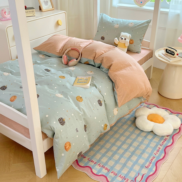 91家纺网 家纺一手货源 找家纺 2025新款13070全棉纯棉学生六件套加厚斜纹软糯舒适大学生寝室组合套装