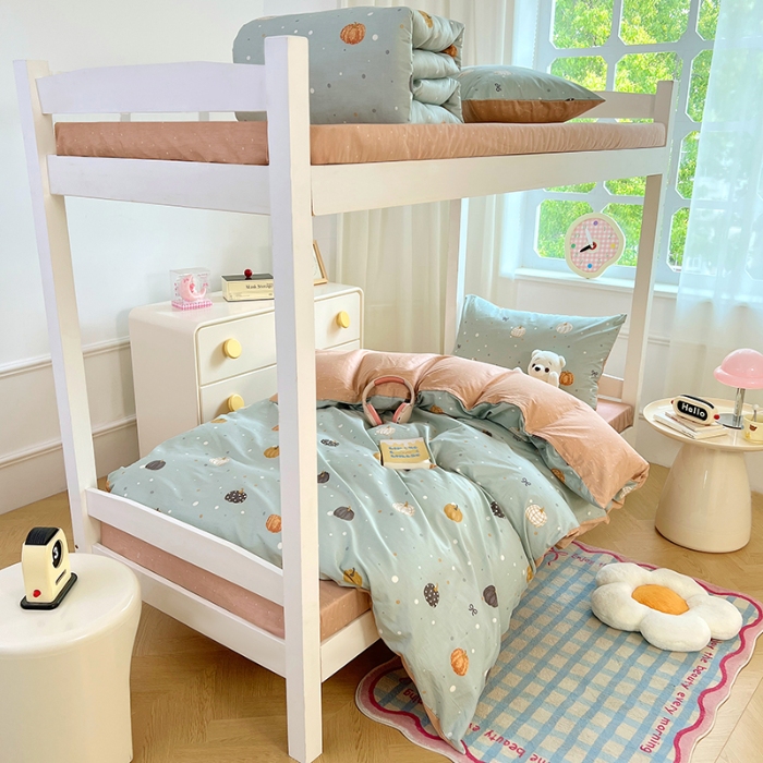 91家纺网 家纺一手货源 找家纺 2025新款13070全棉纯棉学生六件套加厚斜纹软糯舒适大学生寝室组合套装