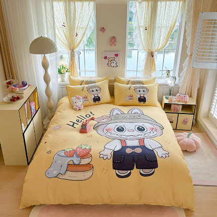 91家纺网 家纺一手货源 找家纺 （总）馨语家居 2025新款全棉双层纱四件套