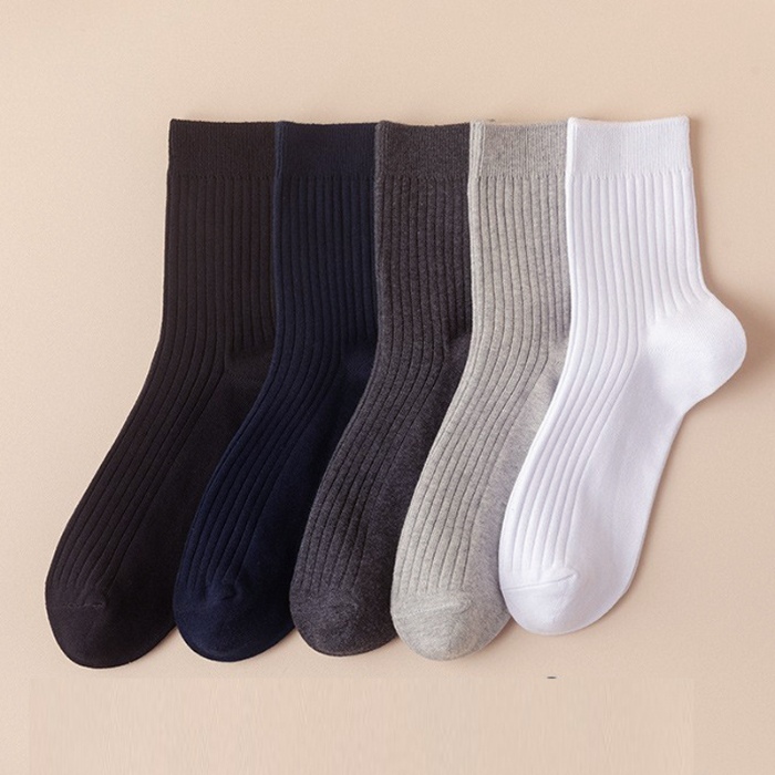 91家纺网 家纺一手货源 找家纺 【男士暗纹中筒袜】日式无印休闲棉袜良品纯色暗纹袜子中筒男袜透气袜