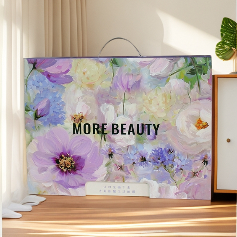 91家纺网 家纺一手货源 找家纺 （总）金象印务（森翔包装）紫色花卉套件礼盒