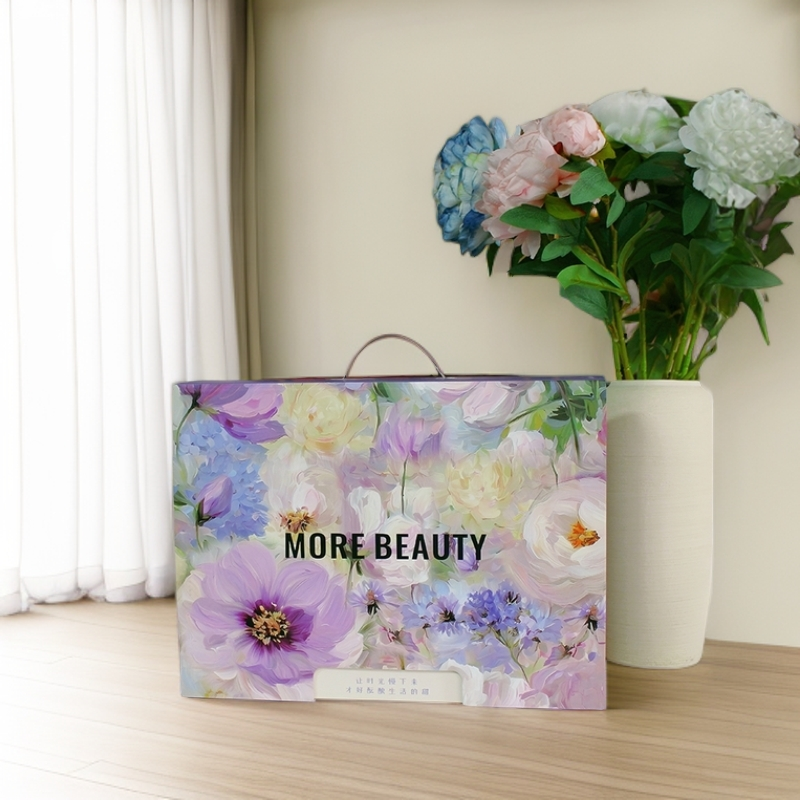 91家纺网 家纺一手货源 找家纺 （总）金象印务（森翔包装）紫色花卉套件礼盒