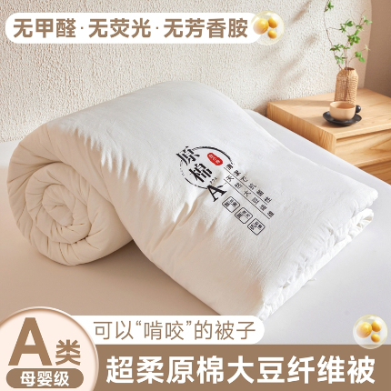 （总）招财星家纺 2025新款直播热款超柔水洗棉冬被原棉大豆被纤维被夏凉被春秋被冬被被子被芯