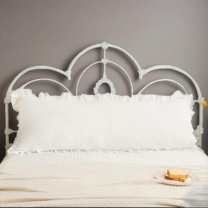 跨境专供 化纤磨毛纯色荷叶边枕套长枕单枕套51*137