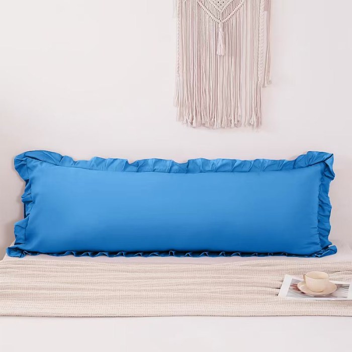 91家纺网 家纺一手货源 找家纺 （总）跨境专供 化纤磨毛纯色荷叶边枕套长枕单枕套51*137 